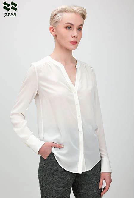 Luxury Silk Crepe De Chine Long Sleeve Shirt